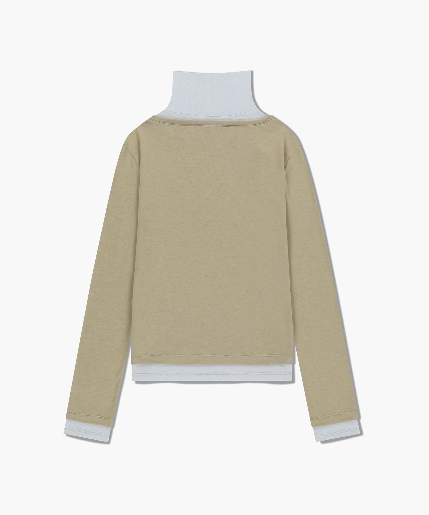 Marithe & Francois Girbaud - Layered Turtle Neck Long Sleeve (Light Brown) product image 7 | TRAB K-Fashion Australia