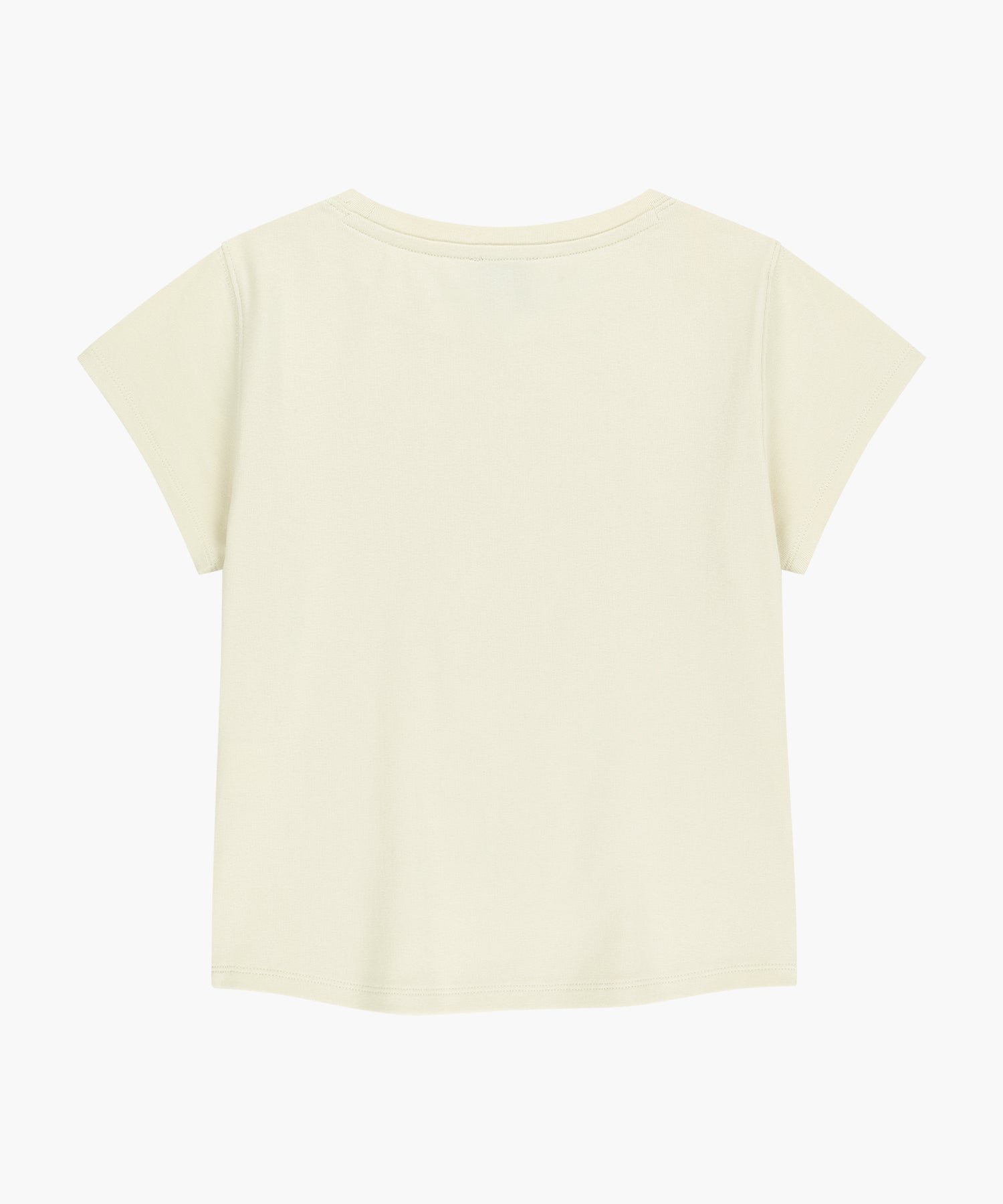 Marithe & Francois Girbaud - Flower Classic Logo Cap Sleeve Slim Crop Tee (Cream) product image 7 | TRAB K-Fashion Australia