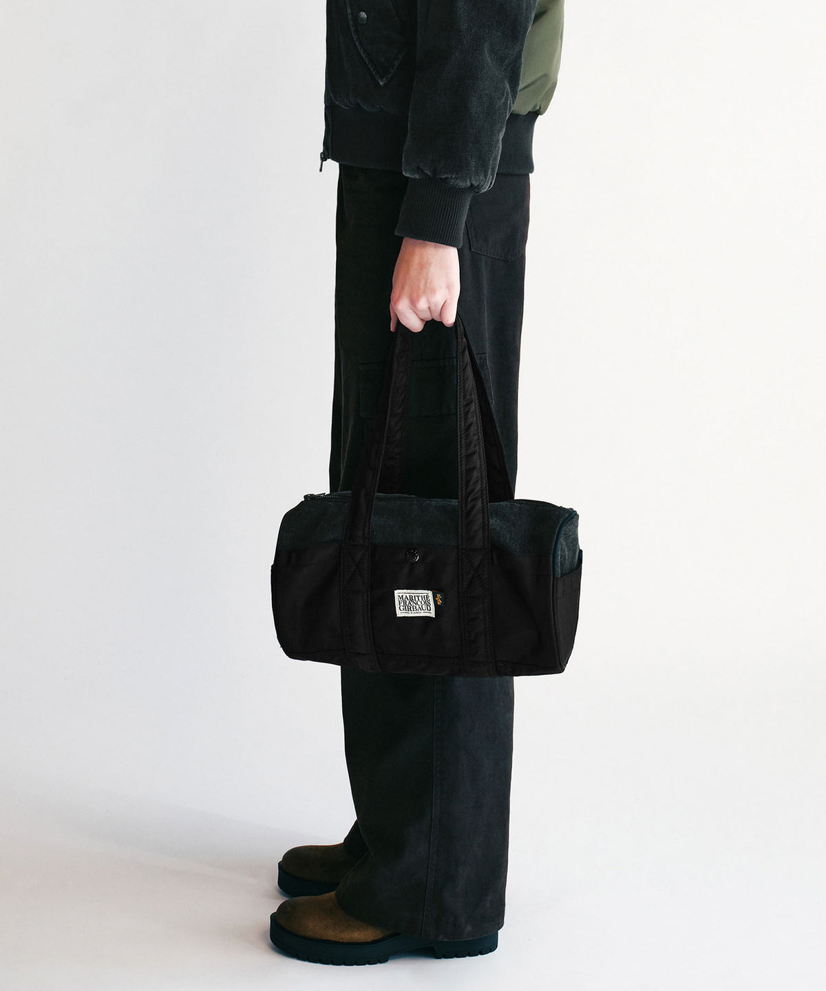 Marithe & Francois Girbaud - Marithe X Alpha Industries Classic Logo Nylon Duffle Bag (Black) product image 7 | TRAB K-Fashion Australia