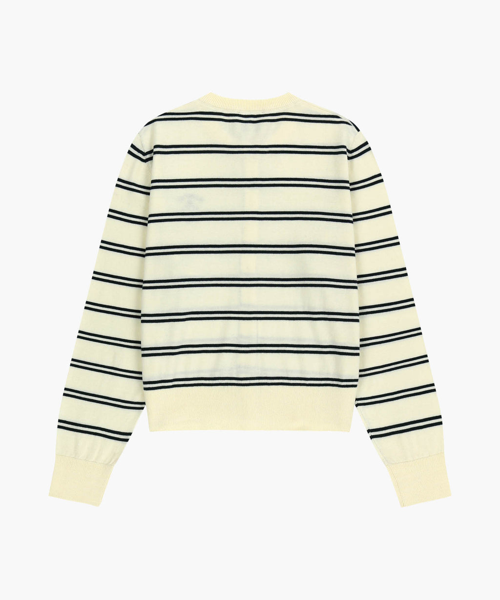 Marithe & Francois Girbaud - Stripe Knit Cardigan (Ivory) product image 7 | TRAB K-Fashion Australia