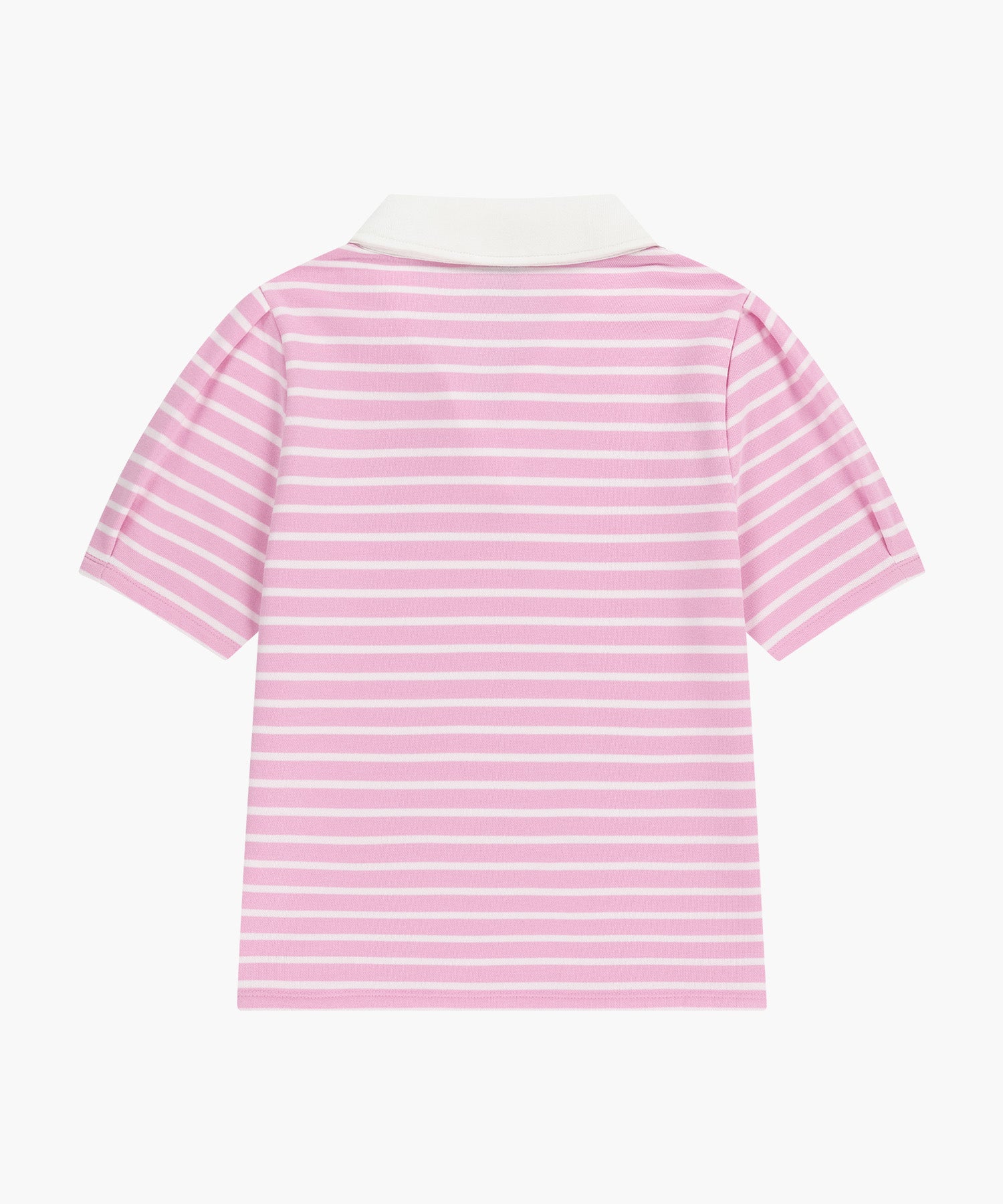 Marithe & Francois Girbaud - Collar Stripe Half Sleeve Crop Sweatshirt (Pink) product image 7 | TRAB K-Fashion Australia