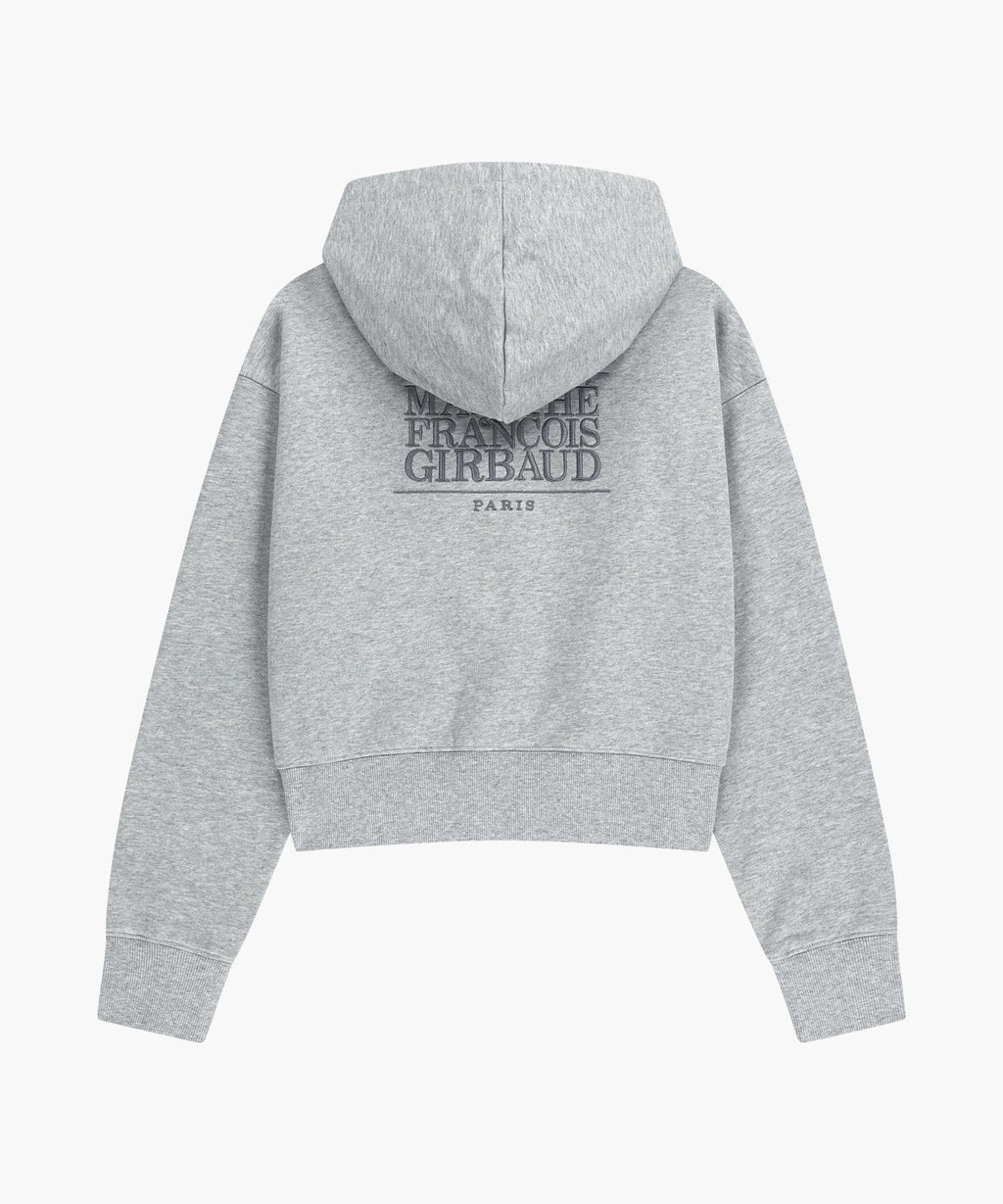 Marithe & Francois Girbaud - Back Classic Logo Crop Hoodie Zipup (Heather Gray) product image 7 | TRAB K-Fashion Australia