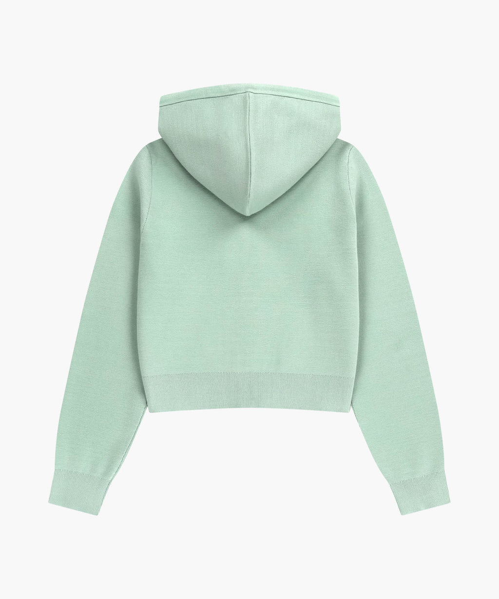 Marithe & Francois Girbaud - Small Classic Logo Crop Knit Hoodie Zipup (Mint) product image 7 | TRAB K-Fashion Australia