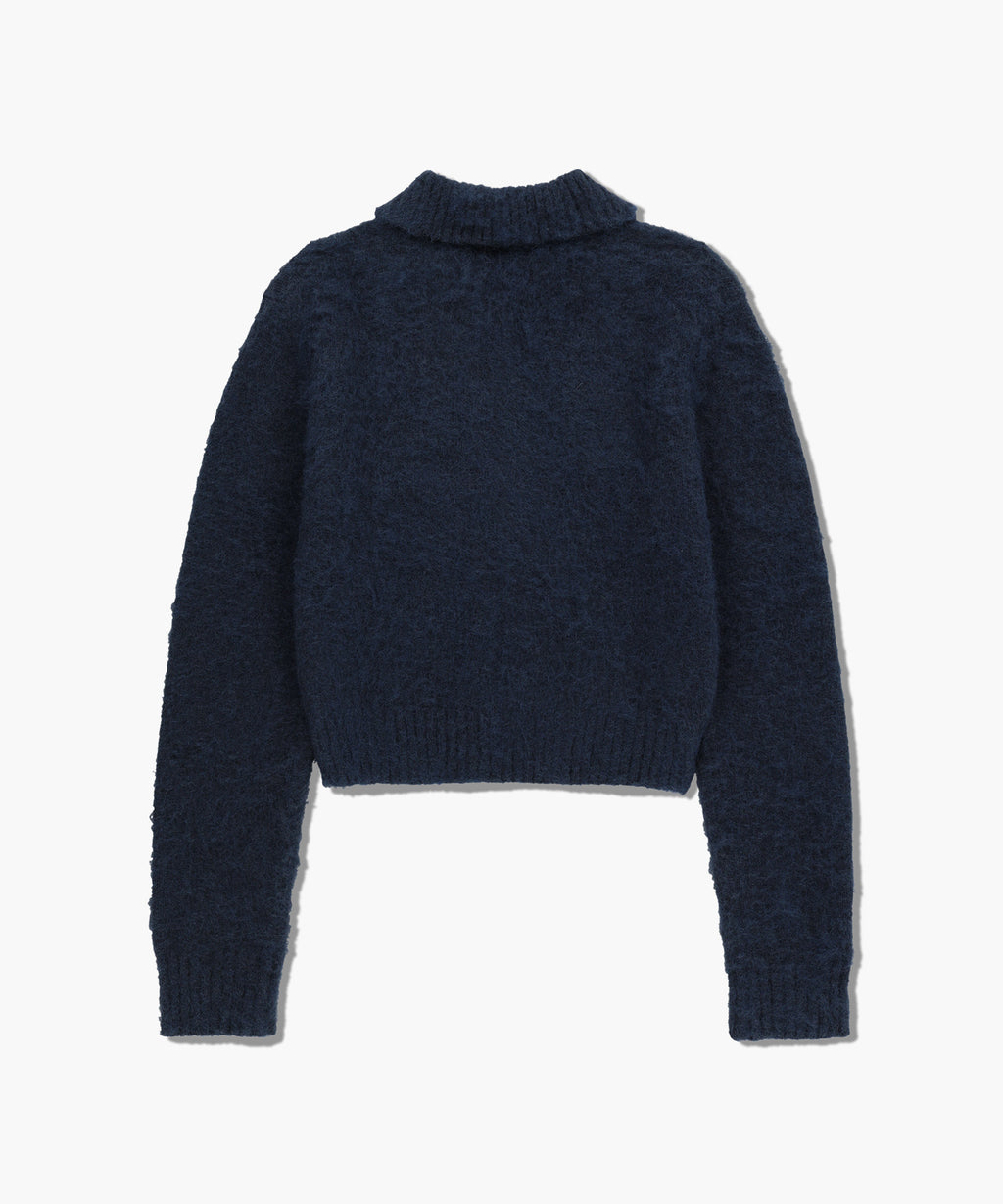 Marithe & Francois Girbaud - Hairy Collar Cardigan (Navy) product image 7 | TRAB K-Fashion Australia