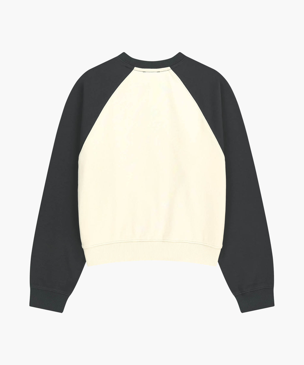 Marithe & Francois Girbaud - Block Classic Logo Raglan Crop Sweatshirt (Charcoal) product image 7 | TRAB K-Fashion Australia