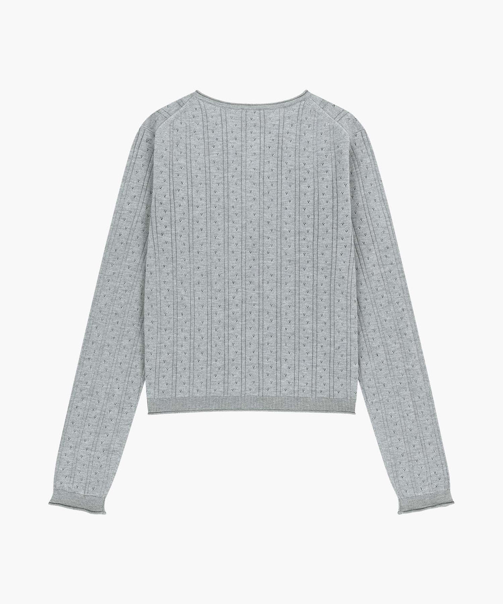 Marithe & Francois Girbaud - Crochet Half Button Knit (Melange Gray) product image 7 | TRAB K-Fashion Australia