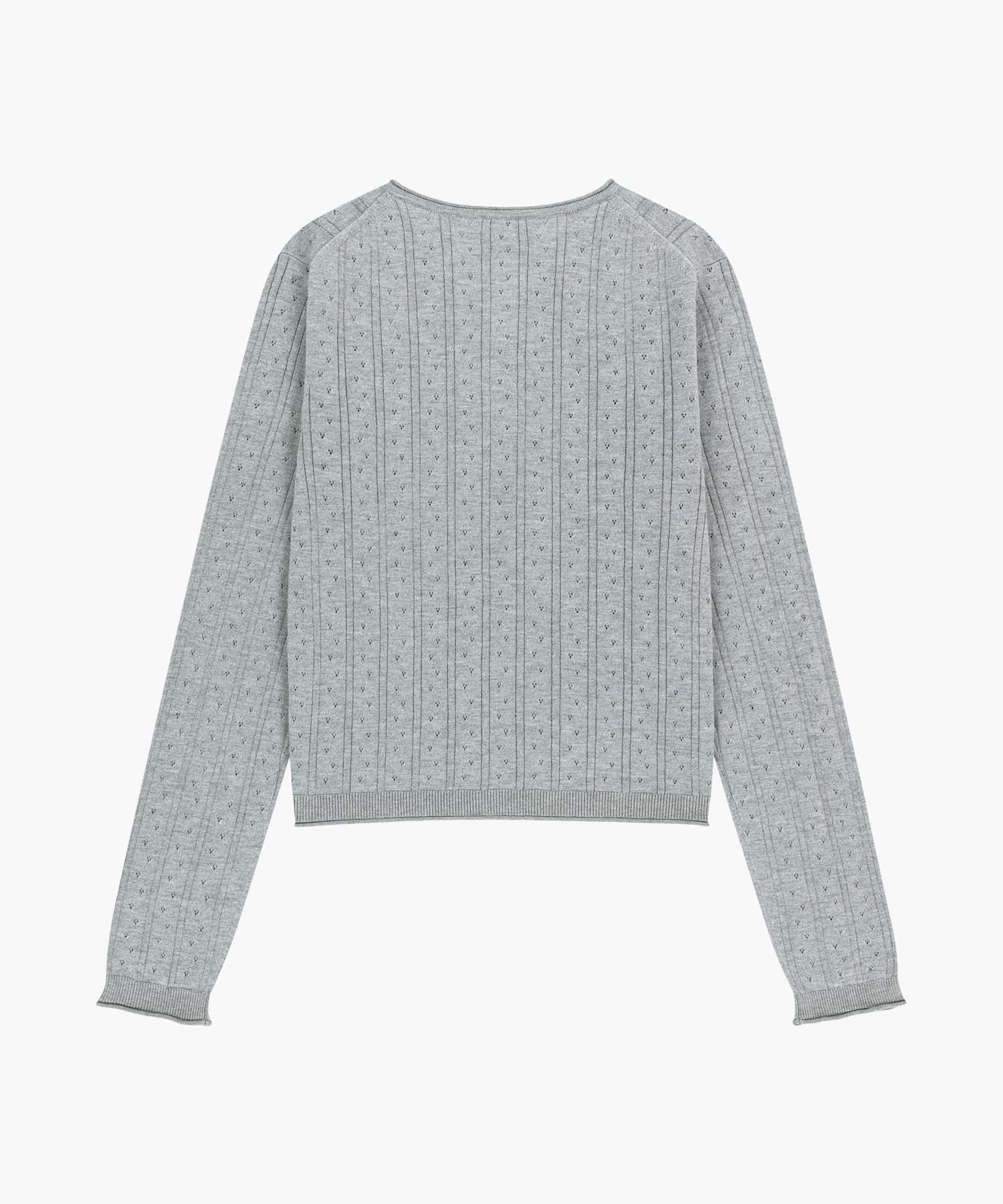 Marithe & Francois Girbaud - Crochet Half Button Knit (Melange Gray) product image 7 | TRAB K-Fashion Australia