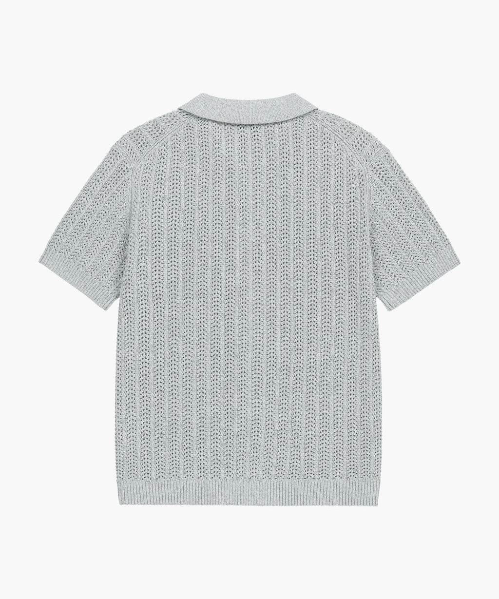Marithe & Francois Girbaud - Wappen Crochet Half Knit Cardigan (Heather Gray) product image 7 | TRAB K-Fashion Australia