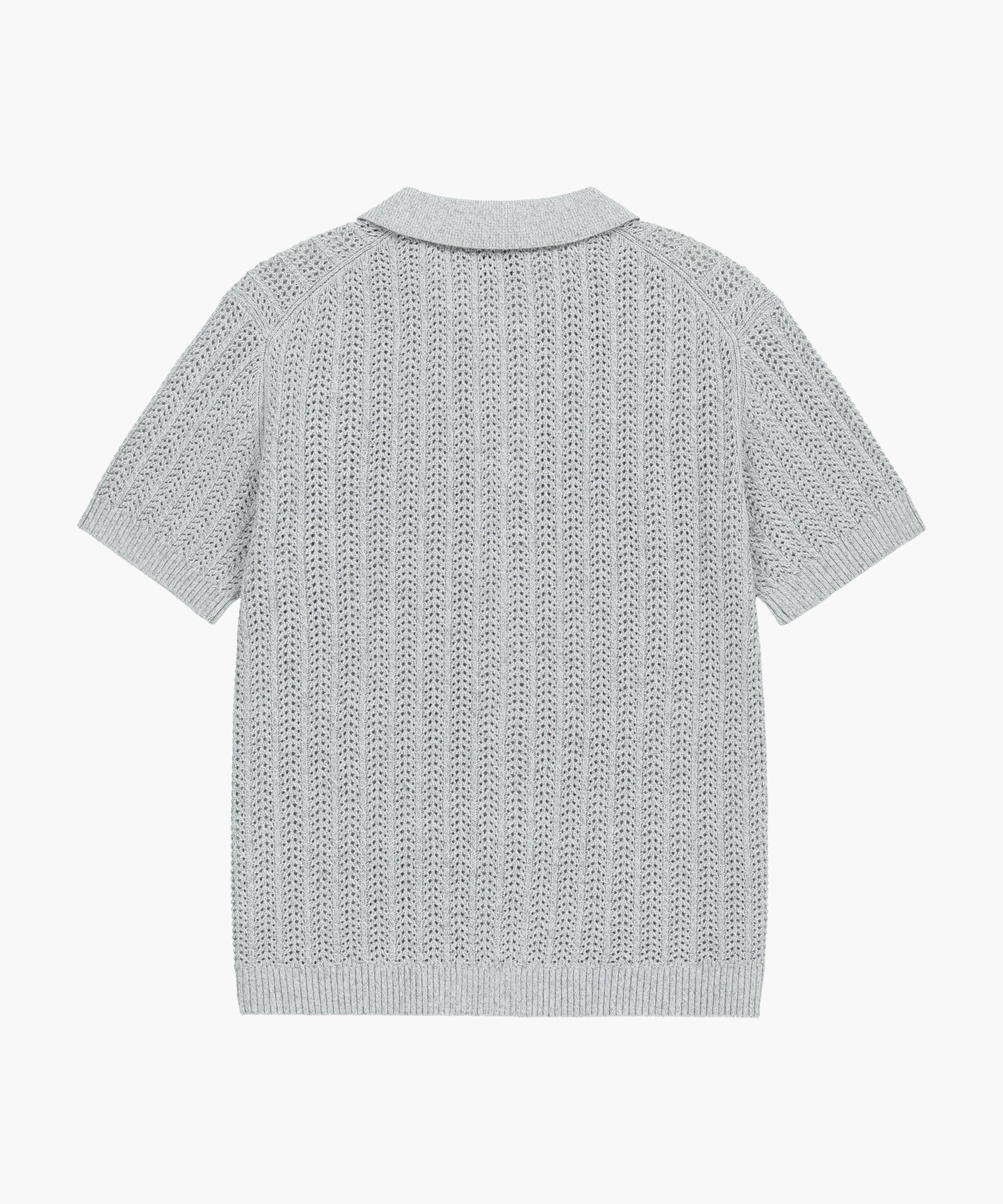 Marithe & Francois Girbaud - Wappen Crochet Half Knit Cardigan (Heather Gray) product image 7 | TRAB K-Fashion Australia