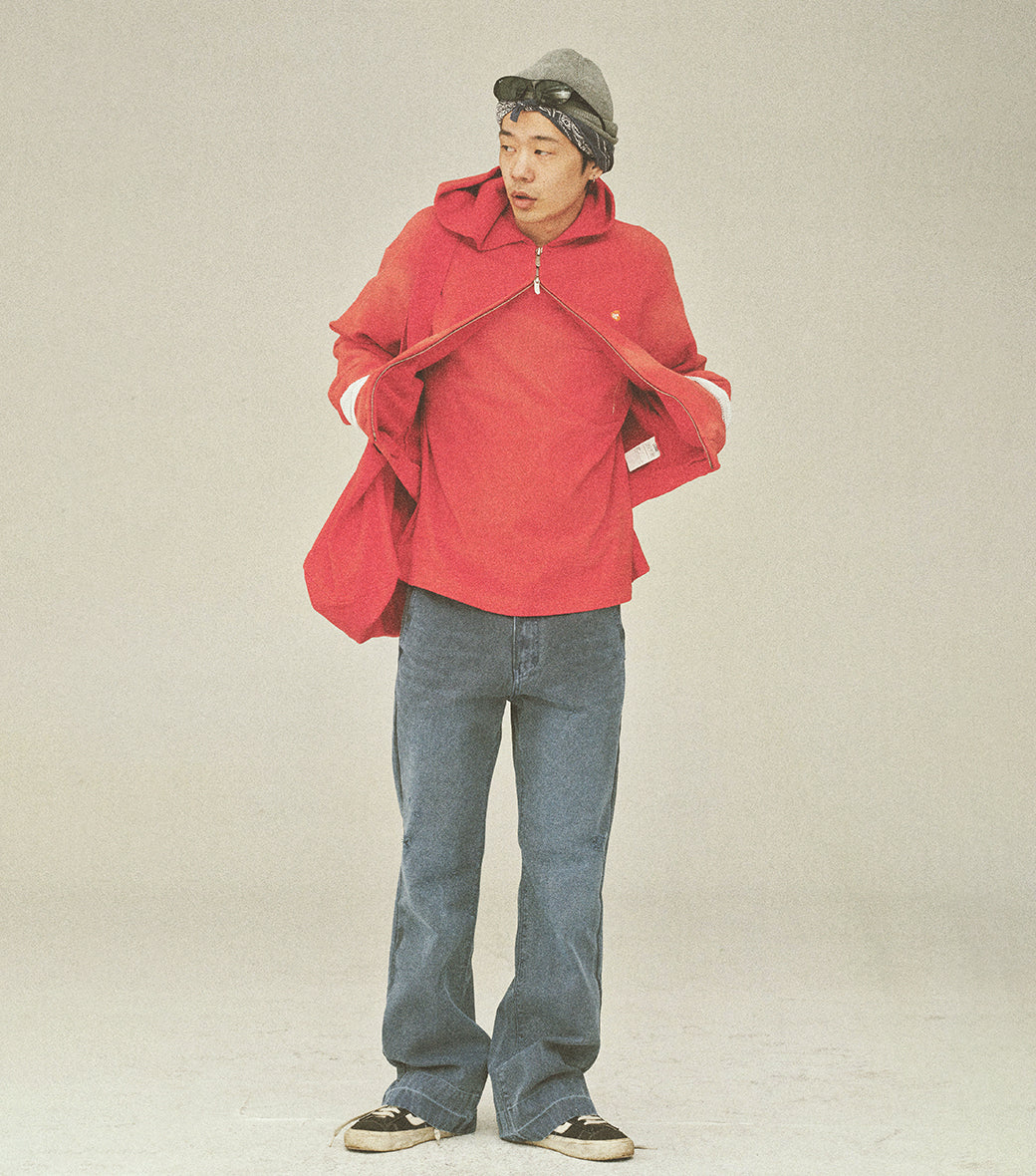 Llege - Garment Dyed Hoodie Jumper (Red) product image 6 | TRAB K-Fashion Australia