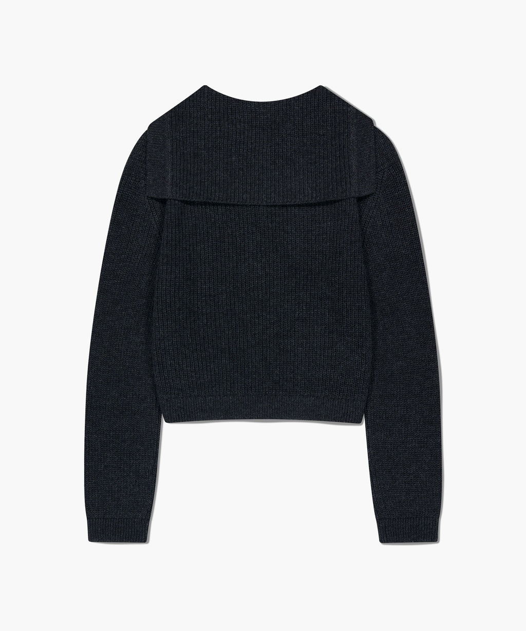 Marithe & Francois Girbaud - Sailor Rib Knit Cardigan (Dark Heather Gray) product image 7 | TRAB K-Fashion Australia