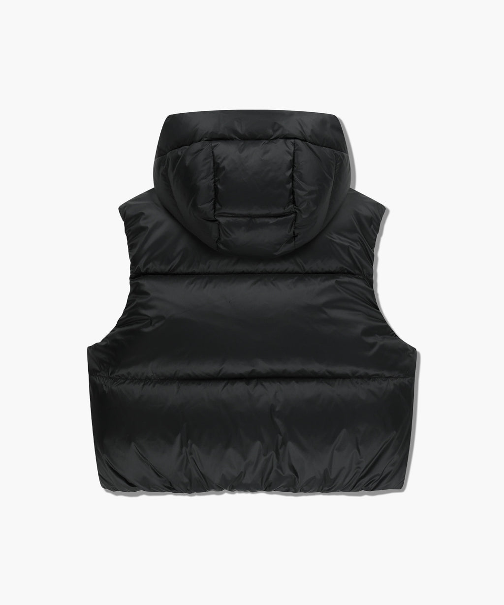 Marithe & Francois Girbaud - Circle Logo Crop Hooded Down Vest (Black) product image 7 | TRAB K-Fashion Australia