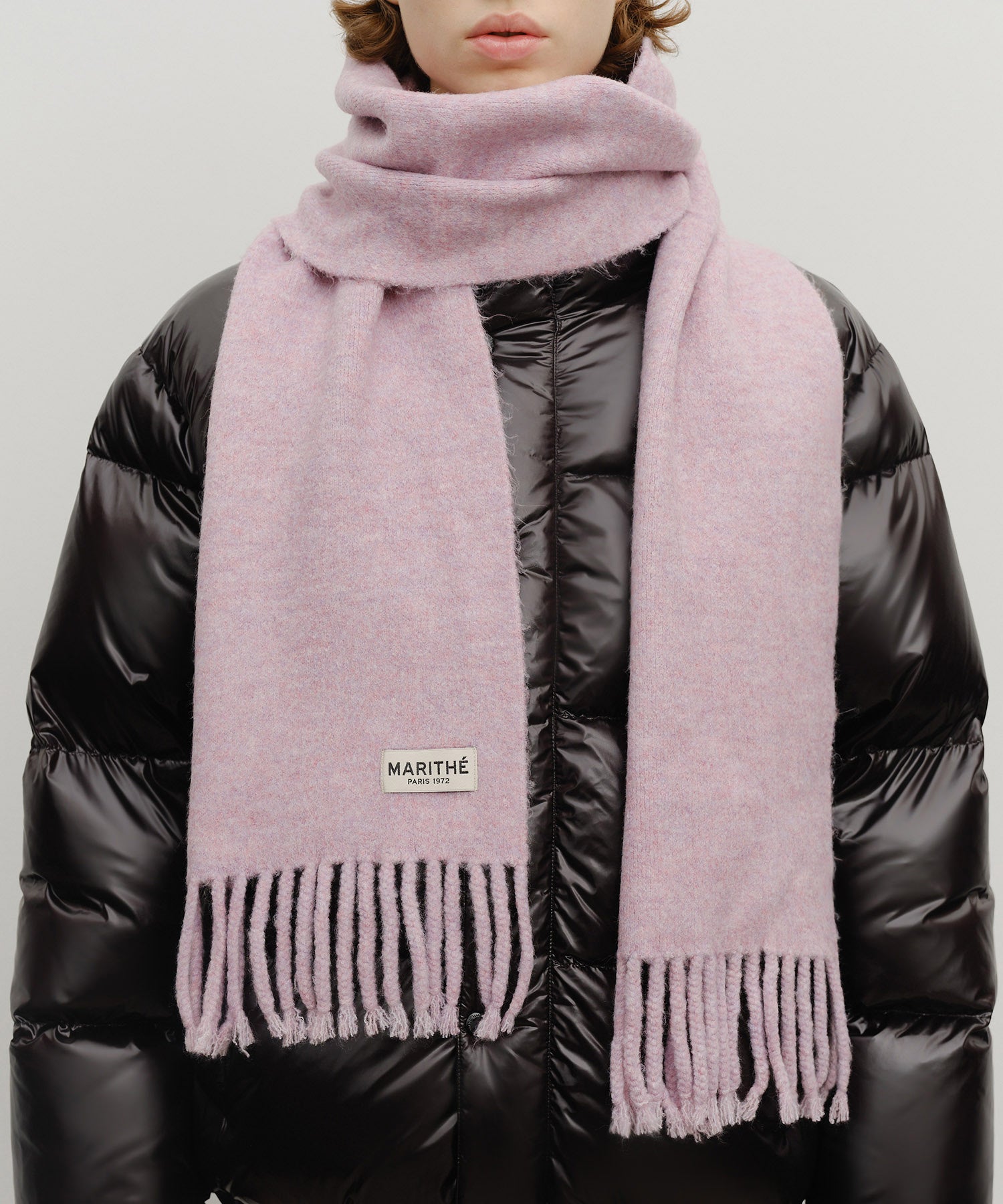 Marithe & Francois Girbaud - Fuzzy Solid Knit Muffler (Light Purple) product image 7 | TRAB K-Fashion Australia
