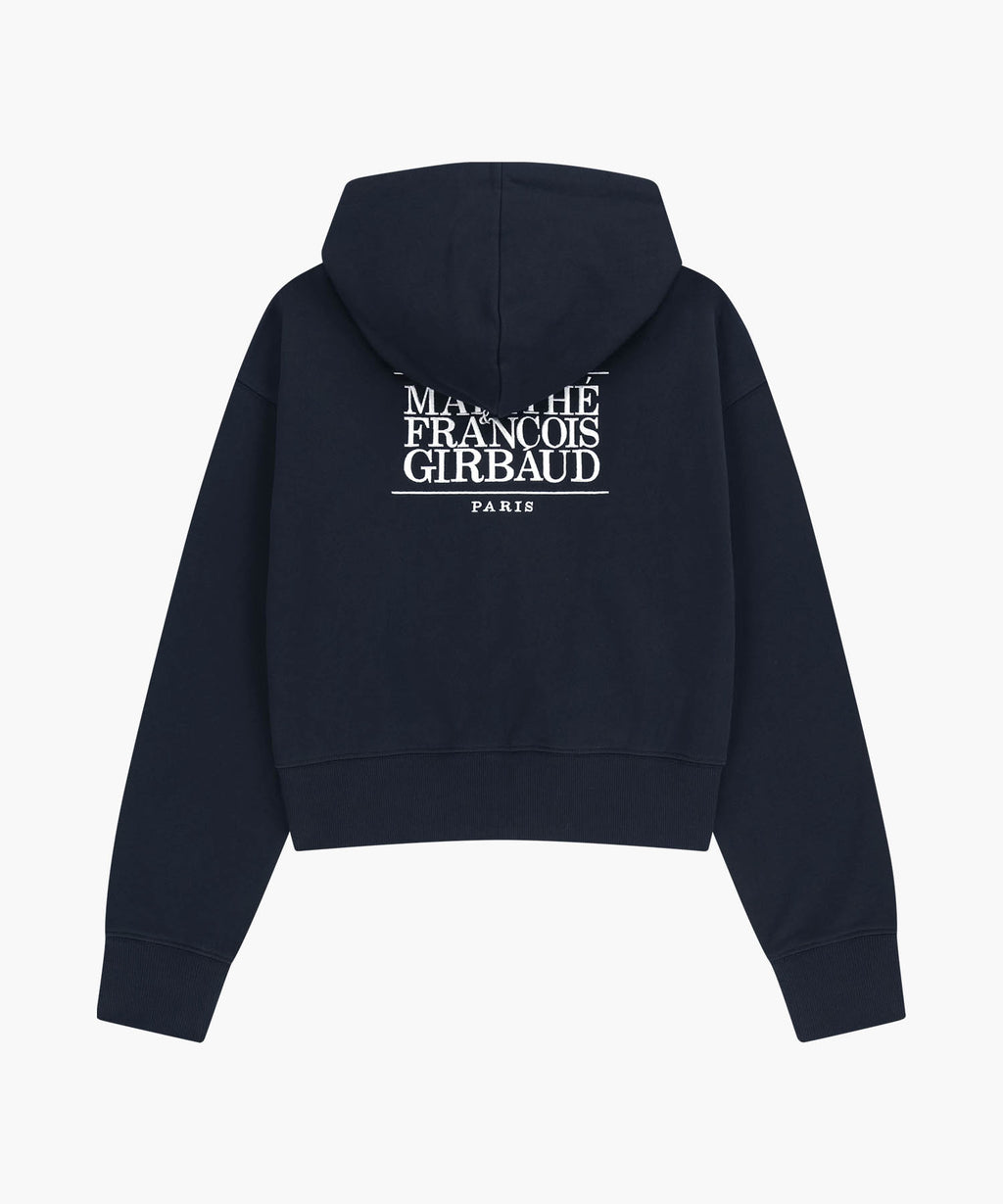 Marithe & Francois Girbaud - Back Classic Logo Crop Hoodie Zipup (Navy) product image 7 | TRAB K-Fashion Australia