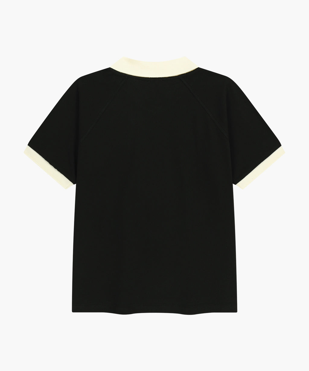 Marithe & Francois Girbaud - Small Classic Logo Pk Collar Point Tee (Black) product image 7 | TRAB K-Fashion Australia