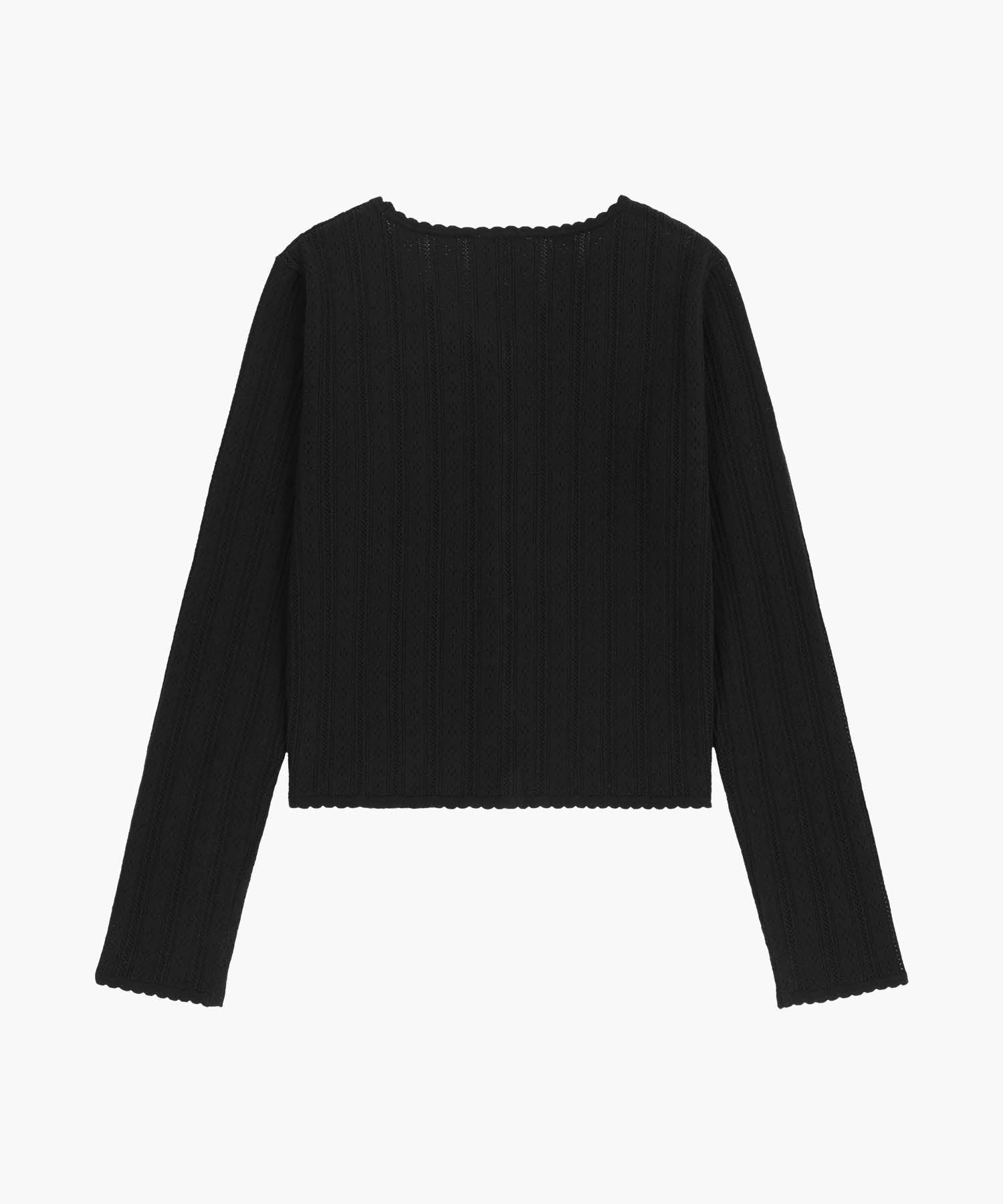 Marithe & Francois Girbaud - V-neck Crochet Knit Cardigan (Black) product image 7 | TRAB K-Fashion Australia