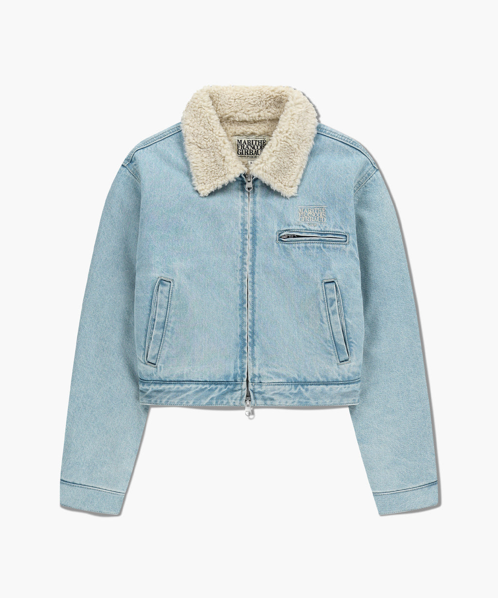 Marithe & Francois Girbaud - Crop Shearling Denim Jacket (Light Blue) product image 7 | TRAB K-Fashion Australia