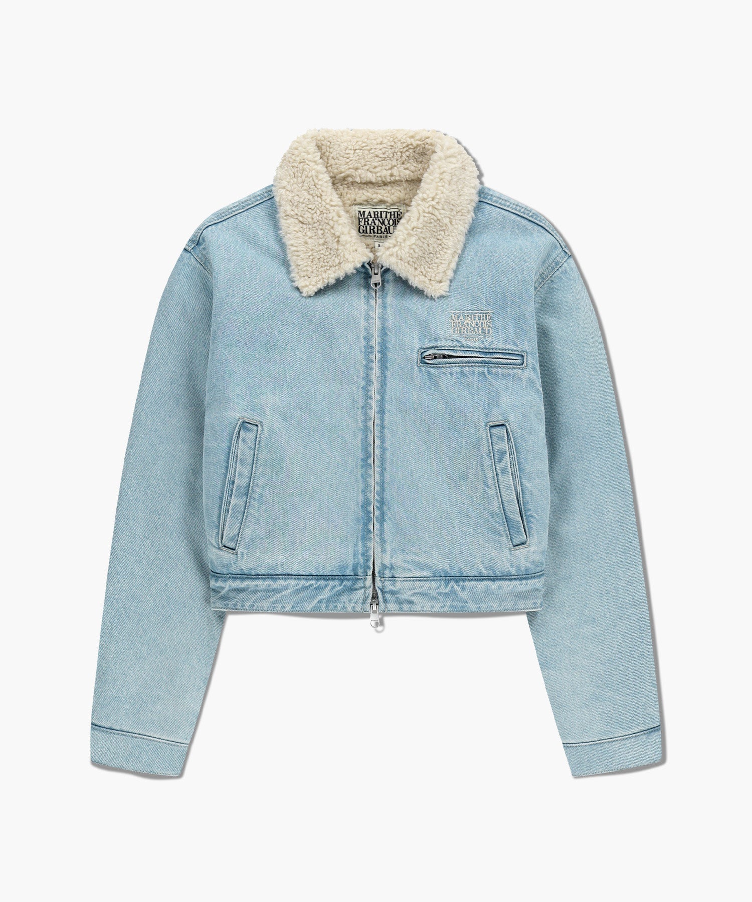 Marithe & Francois Girbaud - Crop Shearling Denim Jacket (Light Blue) product image 7 | TRAB K-Fashion Australia