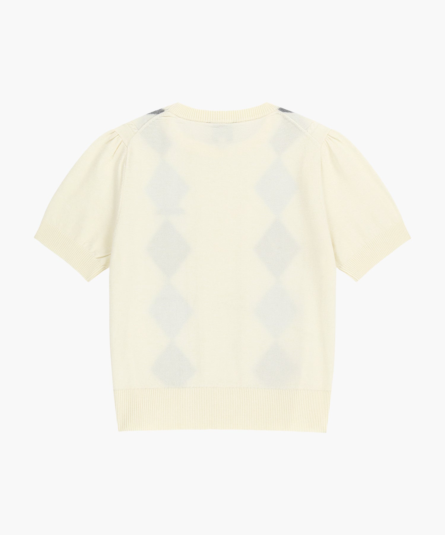 Marithe & Francois Girbaud - Argyle Cable Half Knit Pullover (Ivory) product image 7 | TRAB K-Fashion Australia