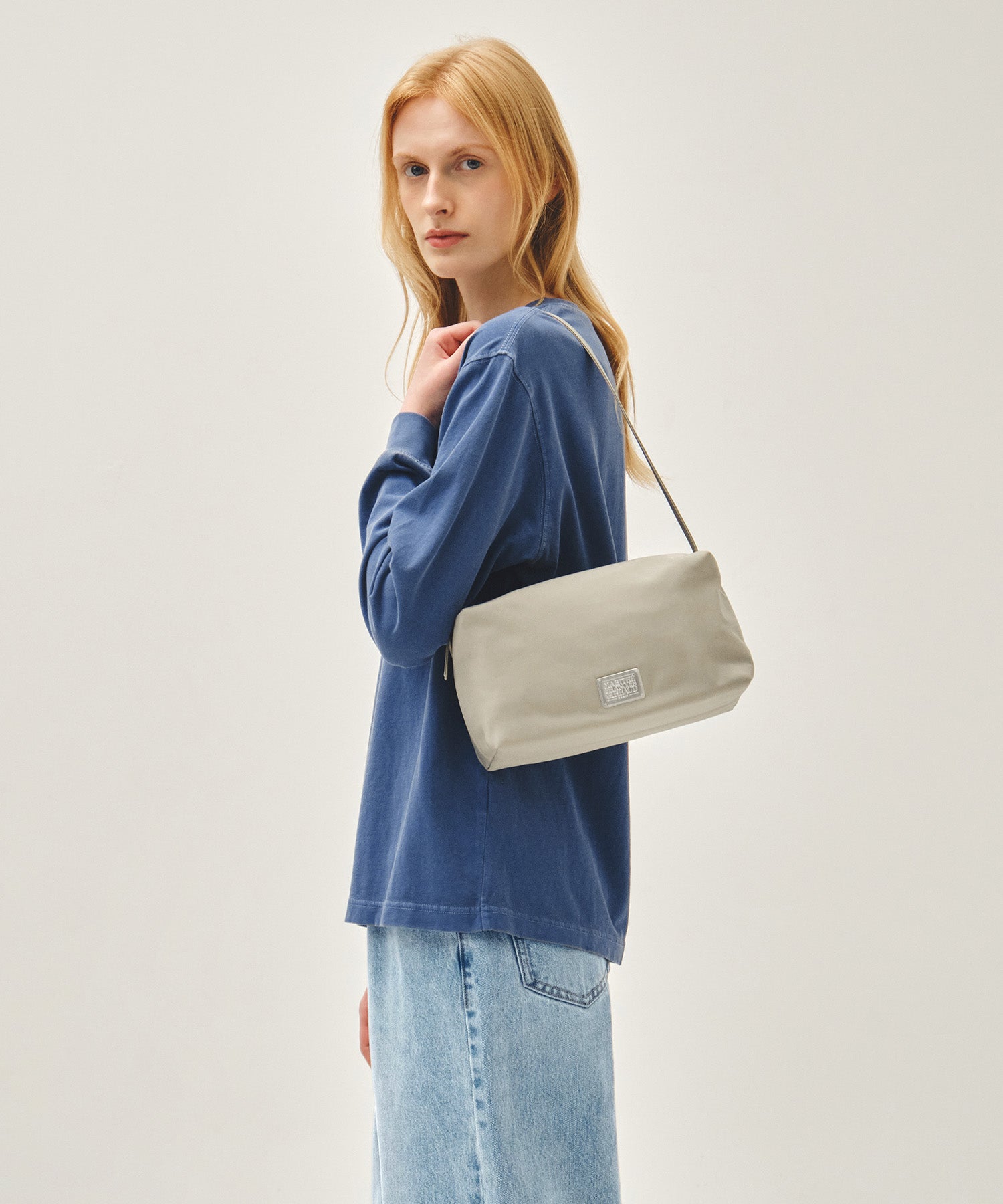 Marithe & Francois Girbaud - Classic Logo Nylon Box Bag (Beige) product image 7 | TRAB K-Fashion Australia