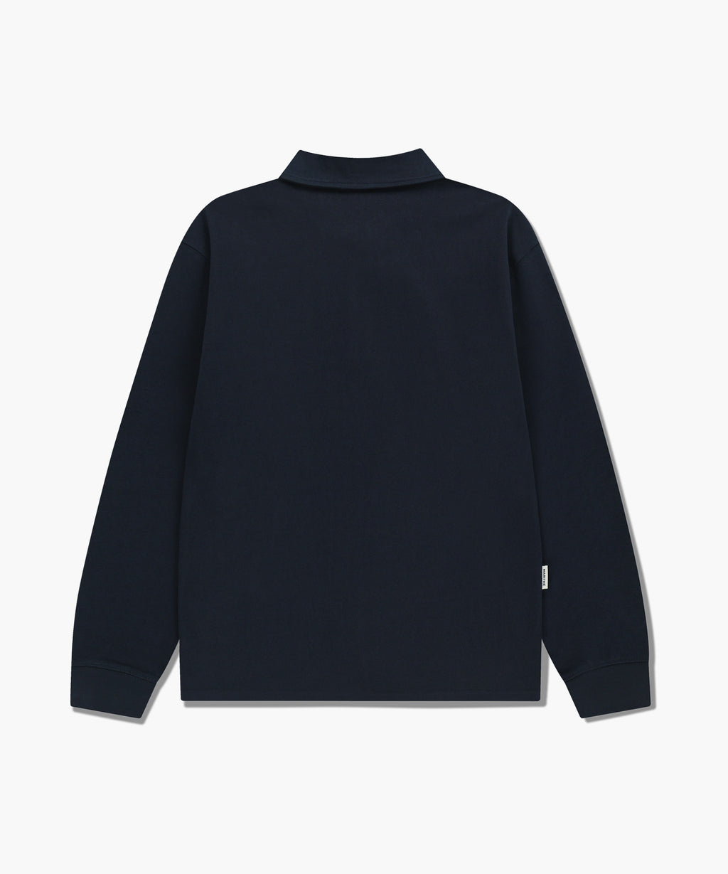 Marithe & Francois Girbaud - Crest Logo Jersey Polo Long Sleeve (Navy) product image 7 | TRAB K-Fashion Australia