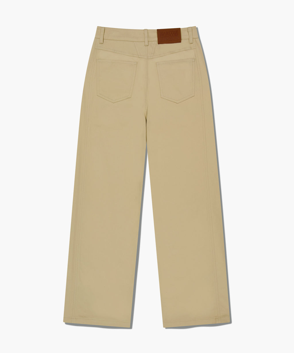 Marithe & Francois Girbaud - Cotton Curved Line Pants (Beige) product image 7 | TRAB K-Fashion Australia