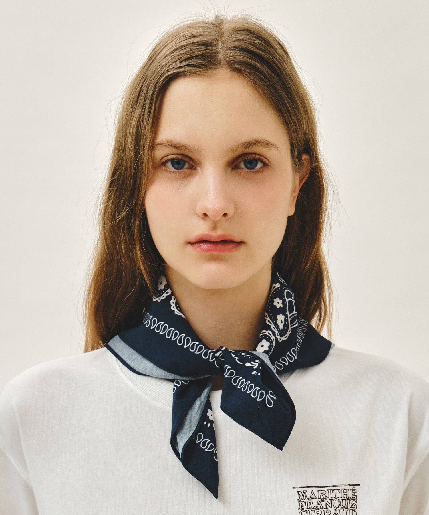 Marithe & Francois Girbaud - Classic Logo Bandana Scarf (Navy) product image 7 | TRAB K-Fashion Australia