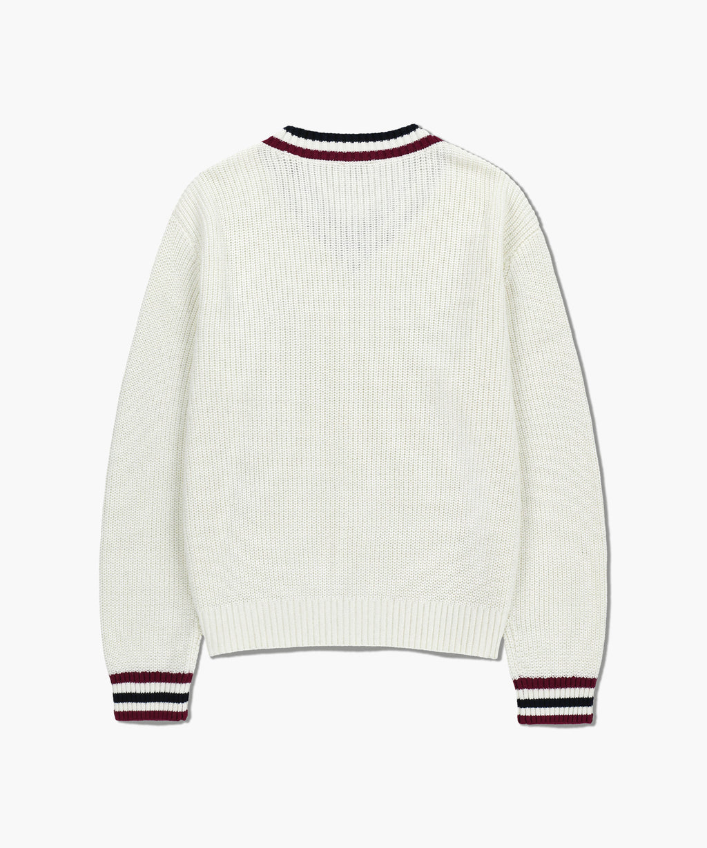 Marithe & Francois Girbaud - V Neck Knit Pullover (Ivory) product image 7 | TRAB K-Fashion Australia