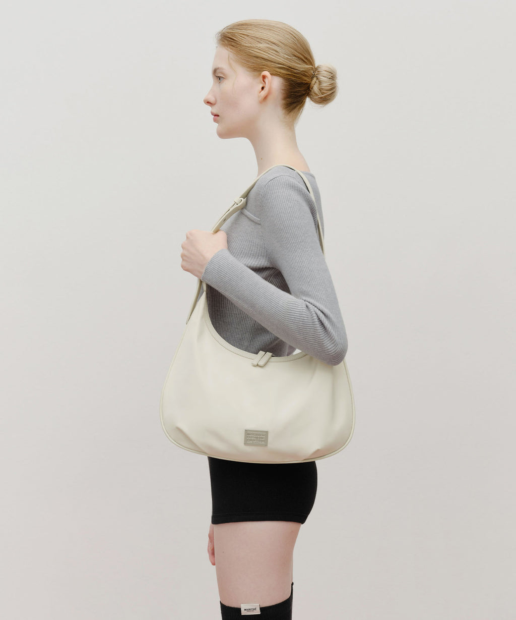 Marithe & Francois Girbaud - Classic Logo Round Shoulder Bag (Light Beige) product image 7 | TRAB K-Fashion Australia