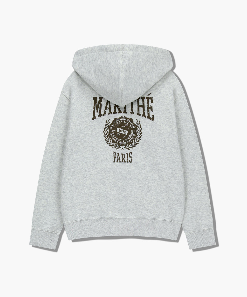 Marithe & Francois Girbaud - Big College Logo Graphic Hoodie Zipup (Light Heather Gray) product image 7 | TRAB K-Fashion Australia