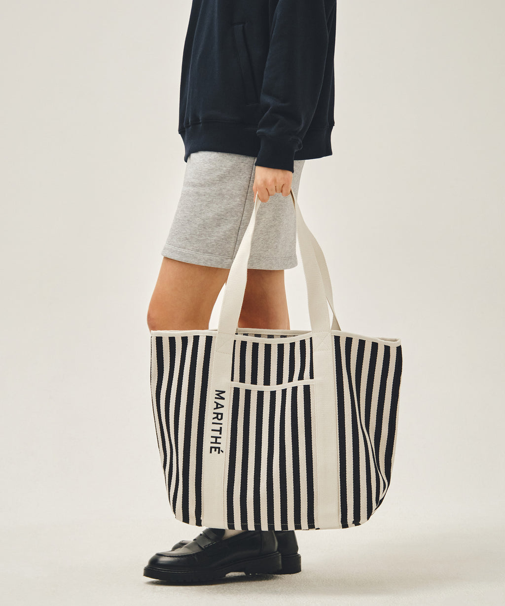 Marithe & Francois Girbaud - Regular Logo Big Cotton Bag (Stripe) product image 7 | TRAB K-Fashion Australia