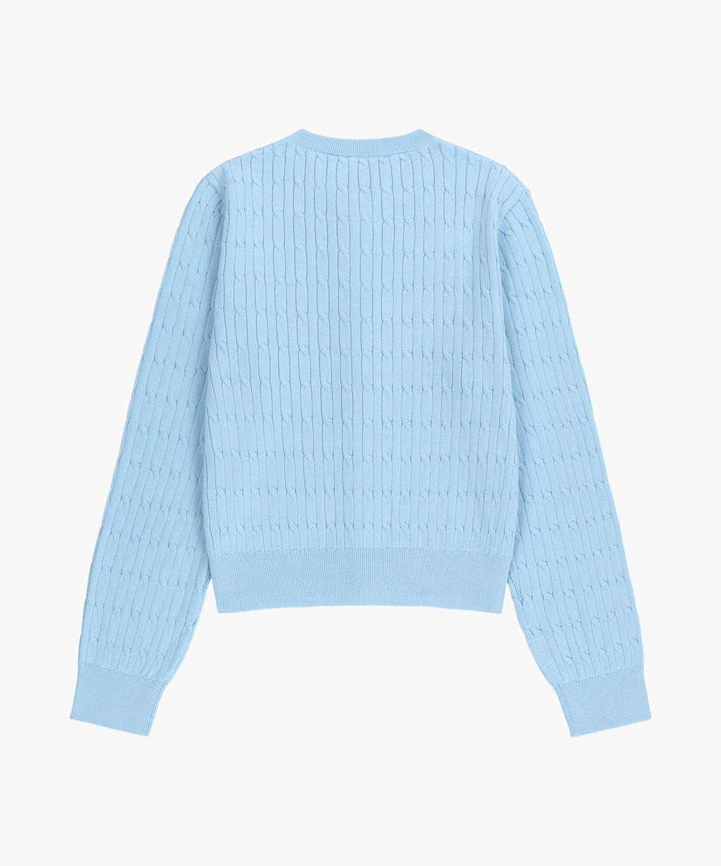 Marithe & Francois Girbaud - Cable Knit Cardigan (Sky Blue) product image 6 | TRAB K-Fashion Australia