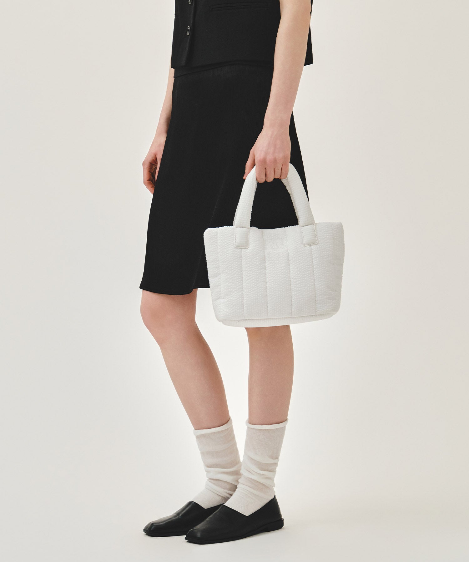 Marithe & Francois Girbaud - Classic Logo Seersucker Padding Bag (Off White) product image 7 | TRAB K-Fashion Australia