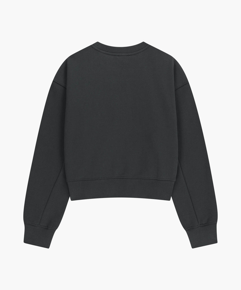 Marithe & Francois Girbaud - Flower Classic Logo Crop Sweatshirt (Charcoal) product image 7 | TRAB K-Fashion Australia