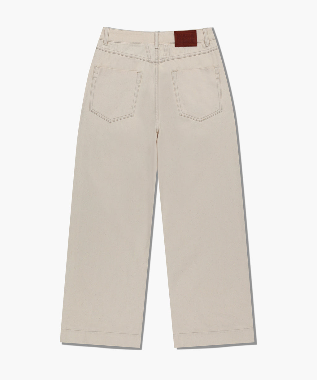 Marithe & Francois Girbaud - Low-waist Tuck Wide Denim Pants (Ecru) product image 7 | TRAB K-Fashion Australia