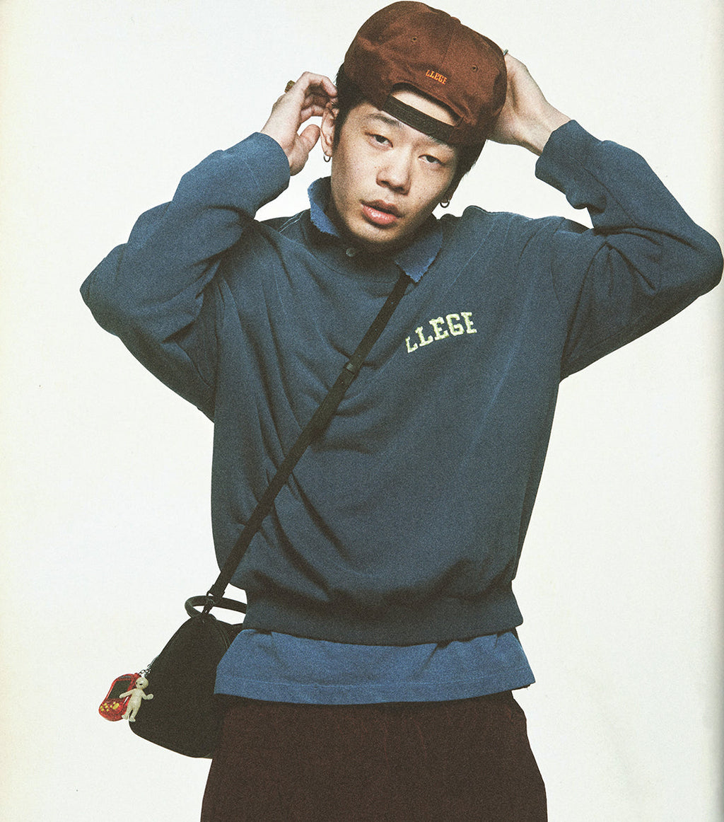 Llege - Garment Dyed Fryed Logo Sweatshirt (Washed Navy) product image 6 | TRAB K-Fashion Australia