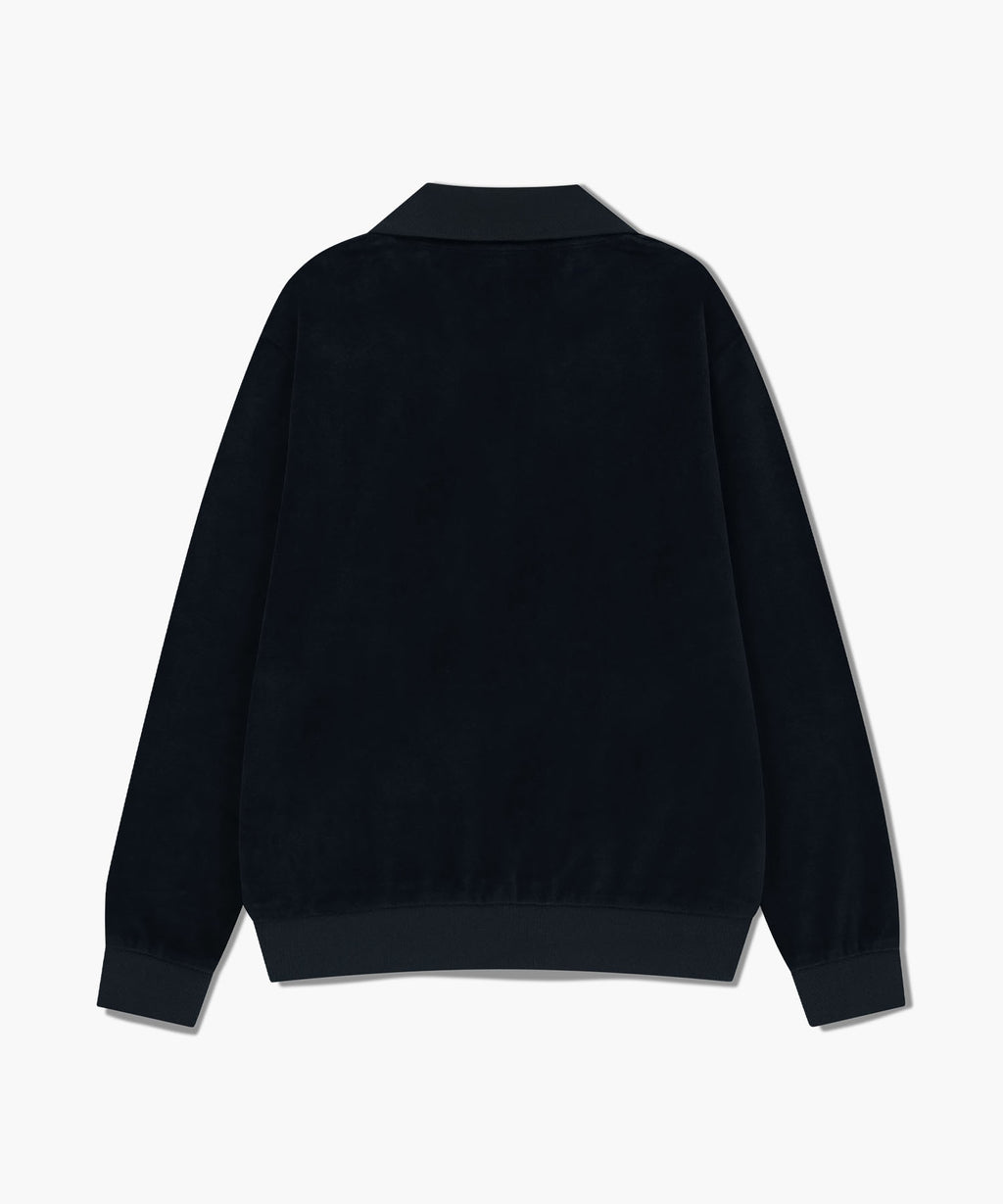 Marithe & Francois Girbaud - Classic Logo Collared Velour Sweatshirt (Navy) product image 7 | TRAB K-Fashion Australia