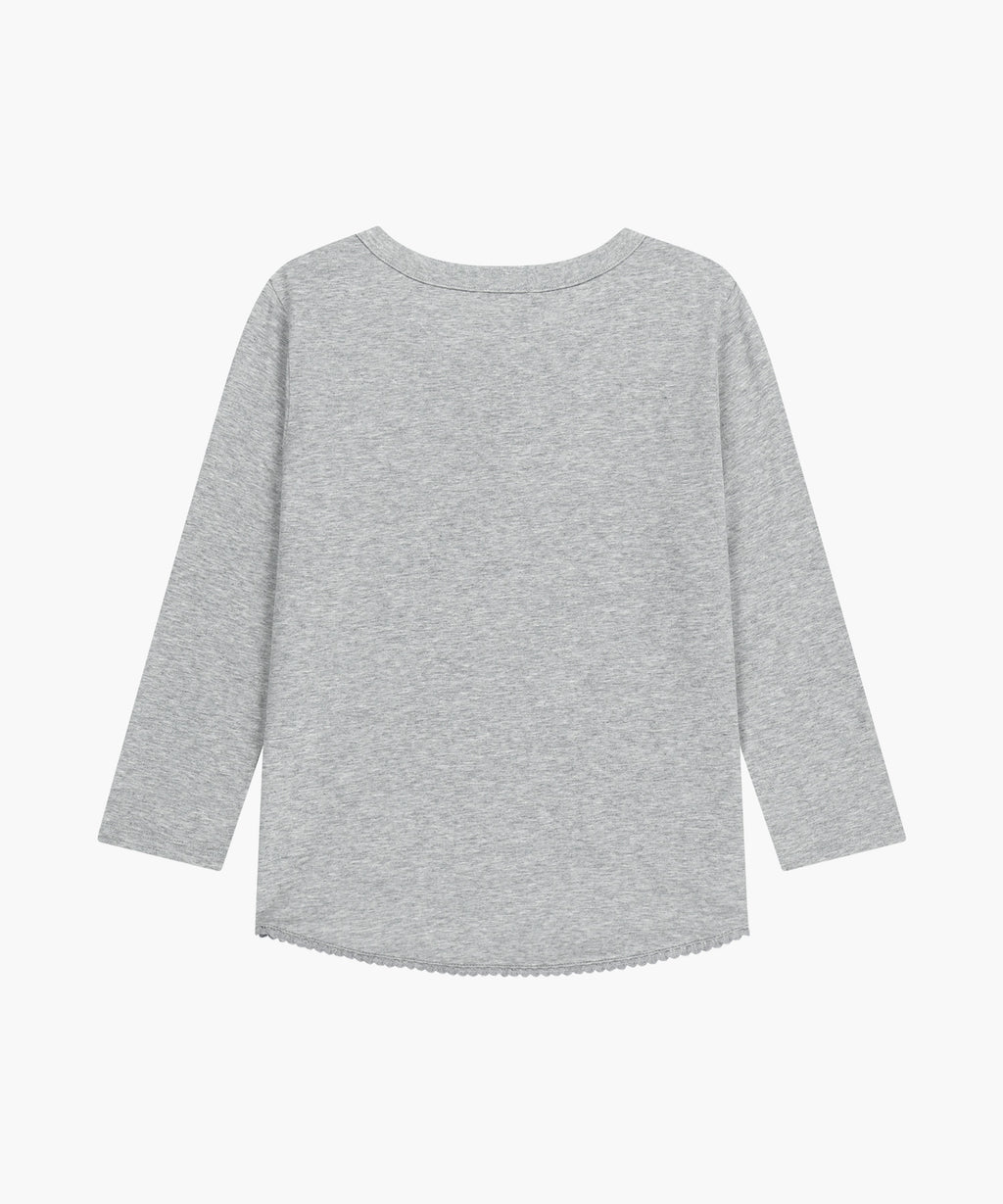 Marithe & Francois Girbaud - Small Classic Logo Henley Neck 3/4 Sleeve Tee (Heather Gray) product image 7 | TRAB K-Fashion Australia