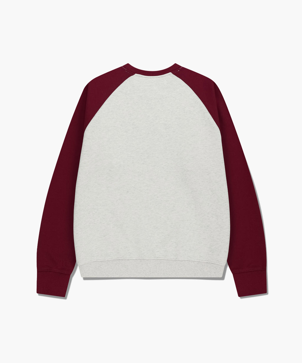 Marithe & Francois Girbaud - Classic Logo Color Block Raglan Sweatshirt (Burgundy) product image 7 | TRAB K-Fashion Australia