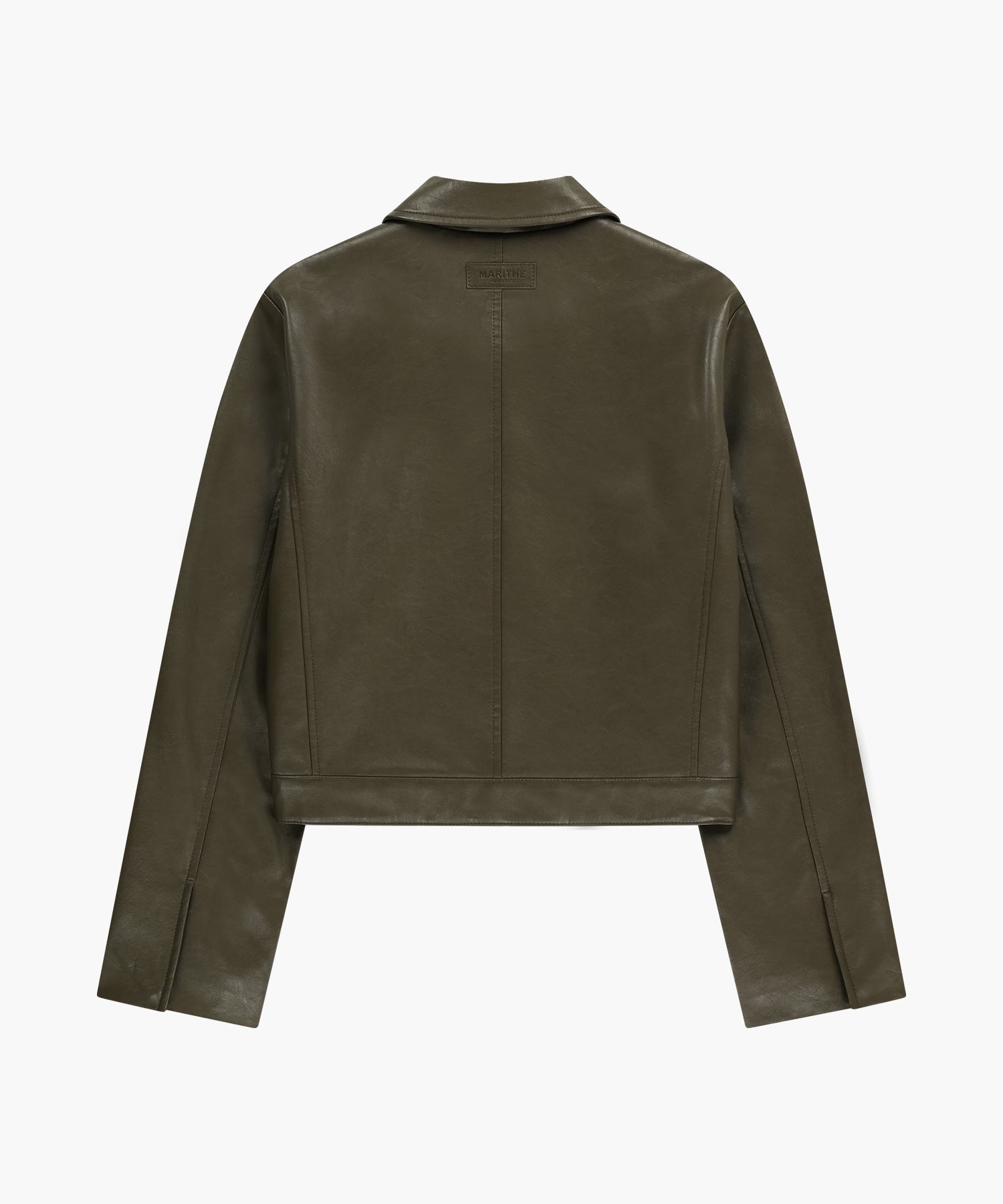Marithe & Francois Girbaud - Crop Faux Leather Jacket (Khaki) product image 10 | TRAB K-Fashion Australia