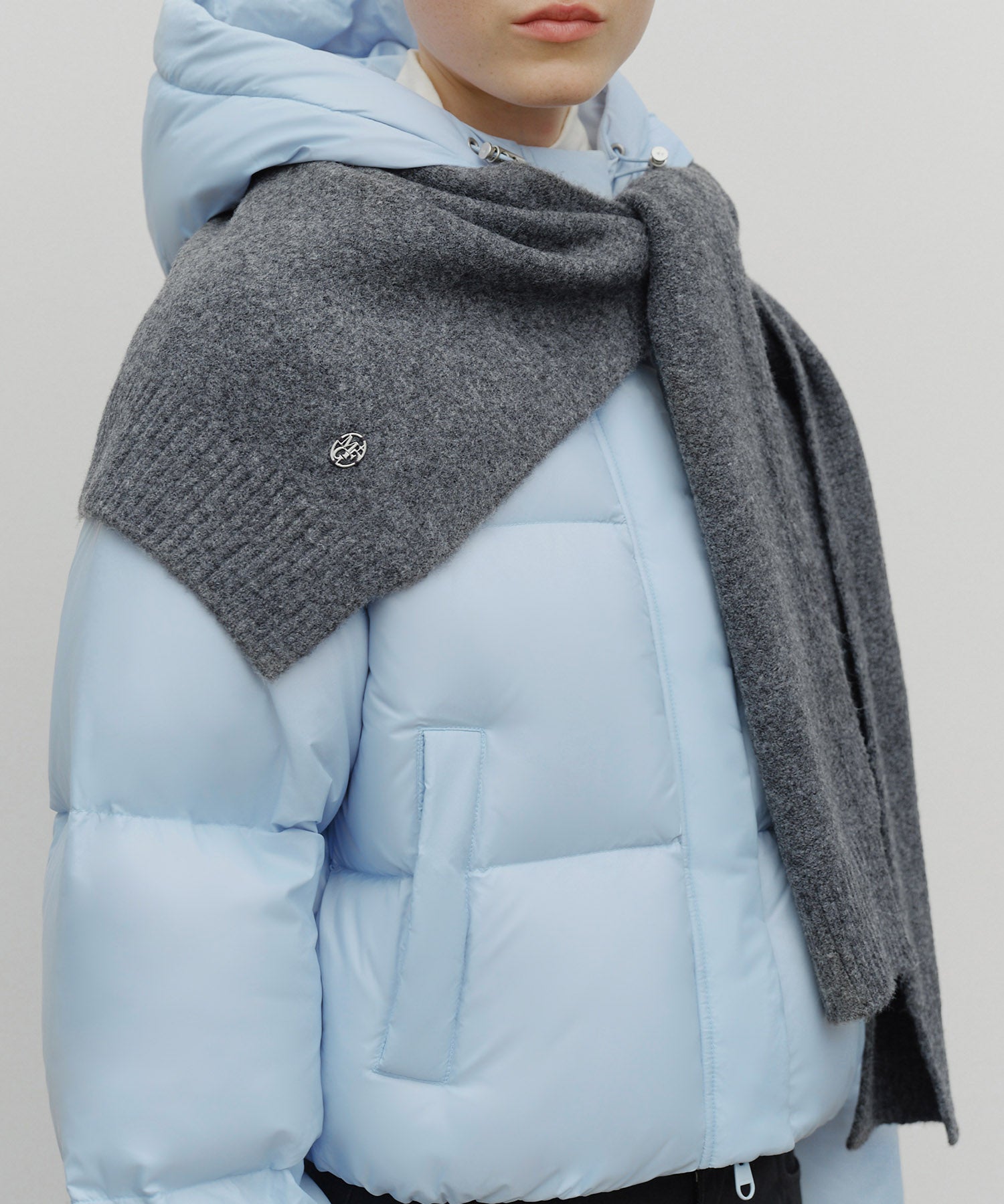 Marithe & Francois Girbaud - Circle Logo Shawl Muffler (Charcoal) product image 7 | TRAB K-Fashion Australia