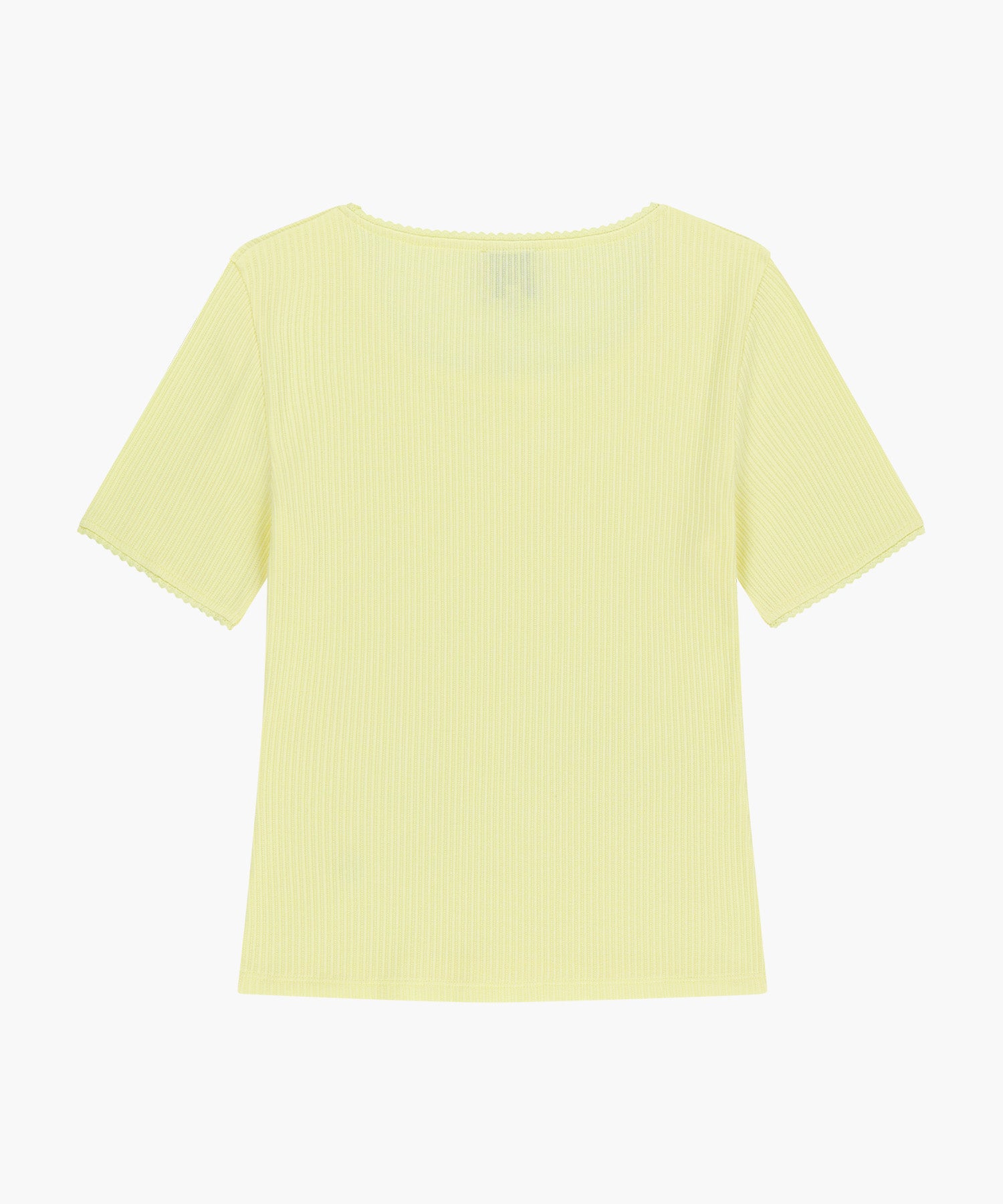 Marithe & Francois Girbaud - Square Neck Lace Detail Tee (Light Yellow) product image 7 | TRAB K-Fashion Australia