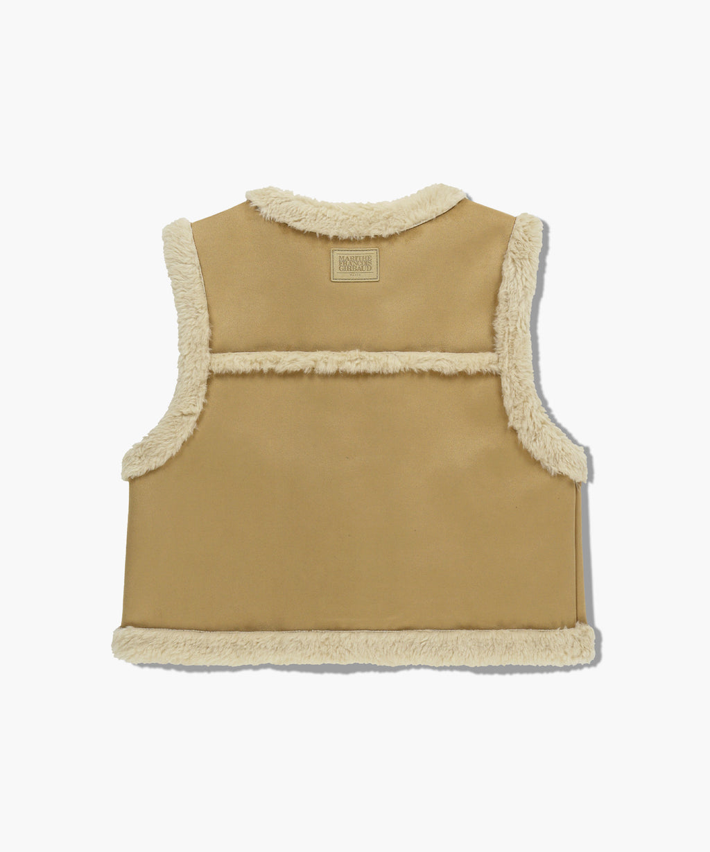 Marithe & Francois Girbaud - Shearling Crop Vest (Beige) product image 7 | TRAB K-Fashion Australia