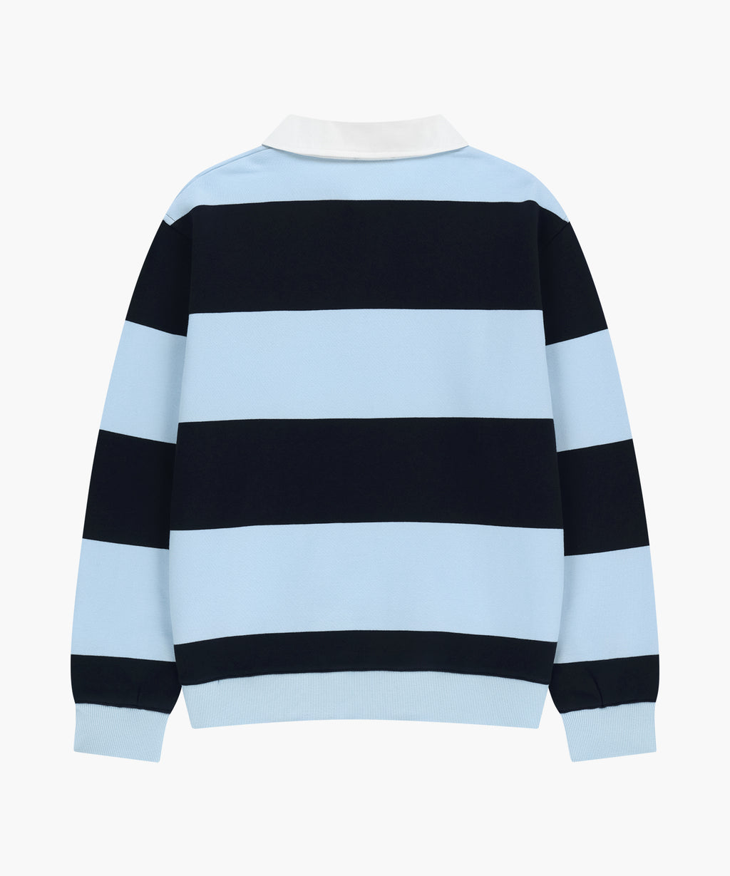 Marithe & Francois Girbaud - Small Classic Logo Rugby Stripe Sweatshirt (Navy) product image 7 | TRAB K-Fashion Australia