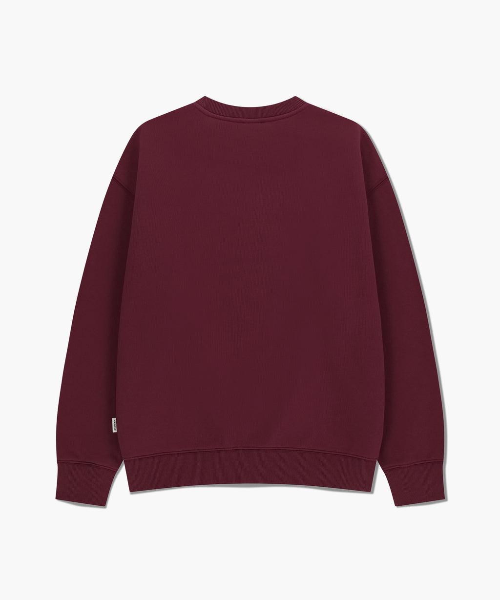 Marithe & Francois Girbaud - Applique Logo Oversized Sweatshirt (brushed) (Burgundy) product image 7 | TRAB K-Fashion Australia