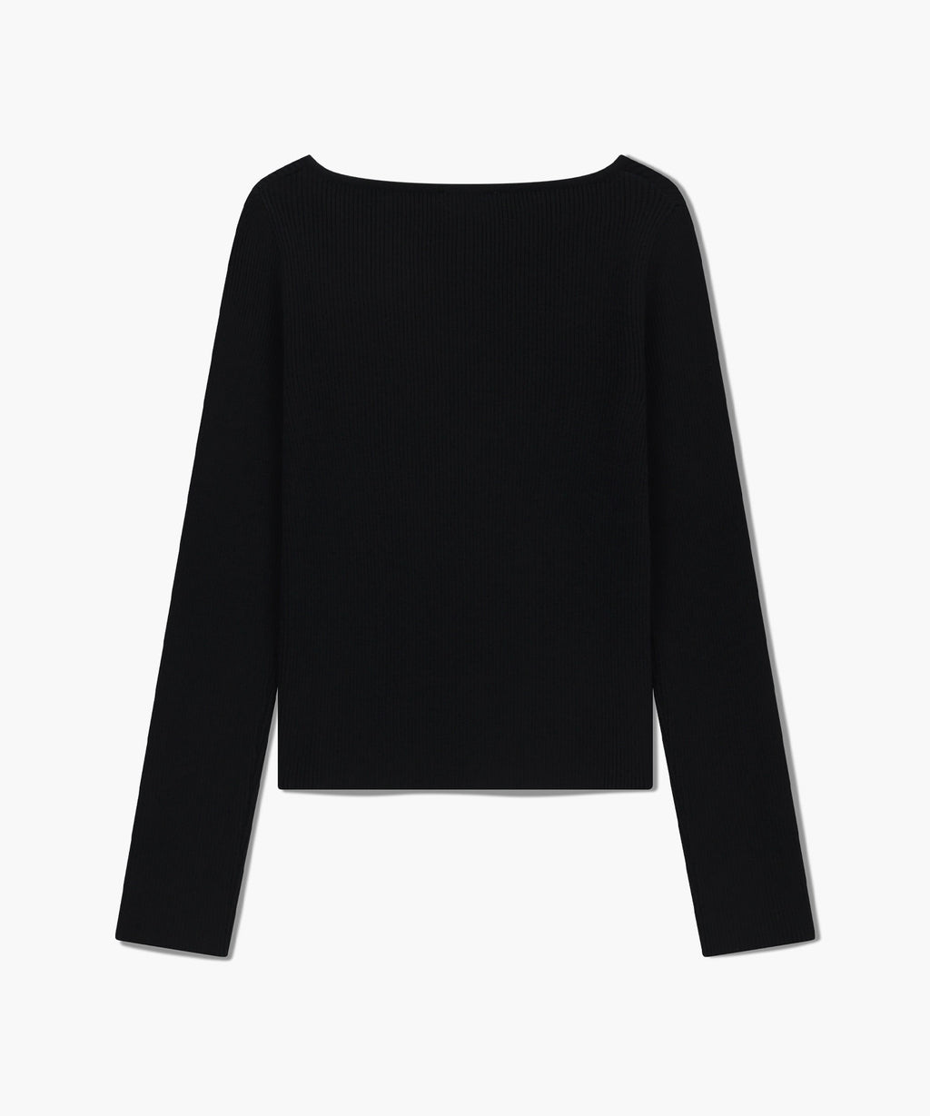 Marithe & Francois Girbaud - Circle Logo Neck Point Knit (Black) product image 7 | TRAB K-Fashion Australia