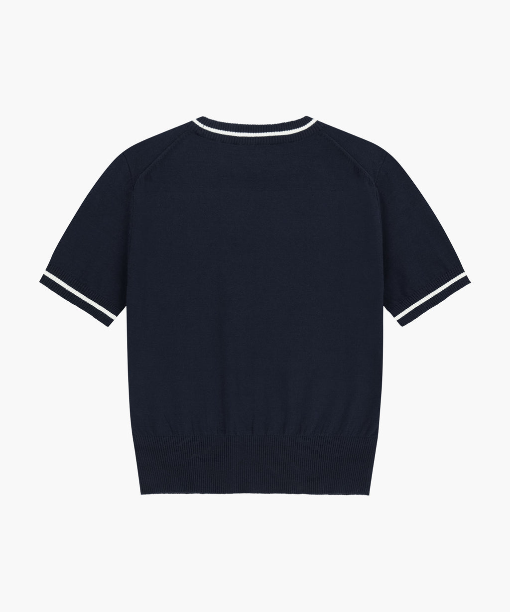 Marithe & Francois Girbaud - Circle Logo Half Knit Pullover (Navy) product image 7 | TRAB K-Fashion Australia