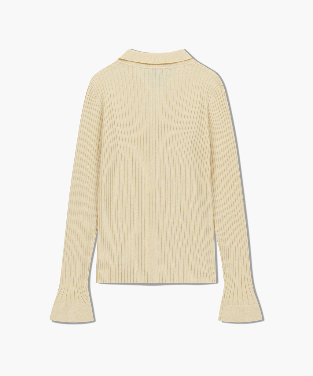 Marithe & Francois Girbaud - Slim Fit Collar Cardigan (Cream) product image 7 | TRAB K-Fashion Australia