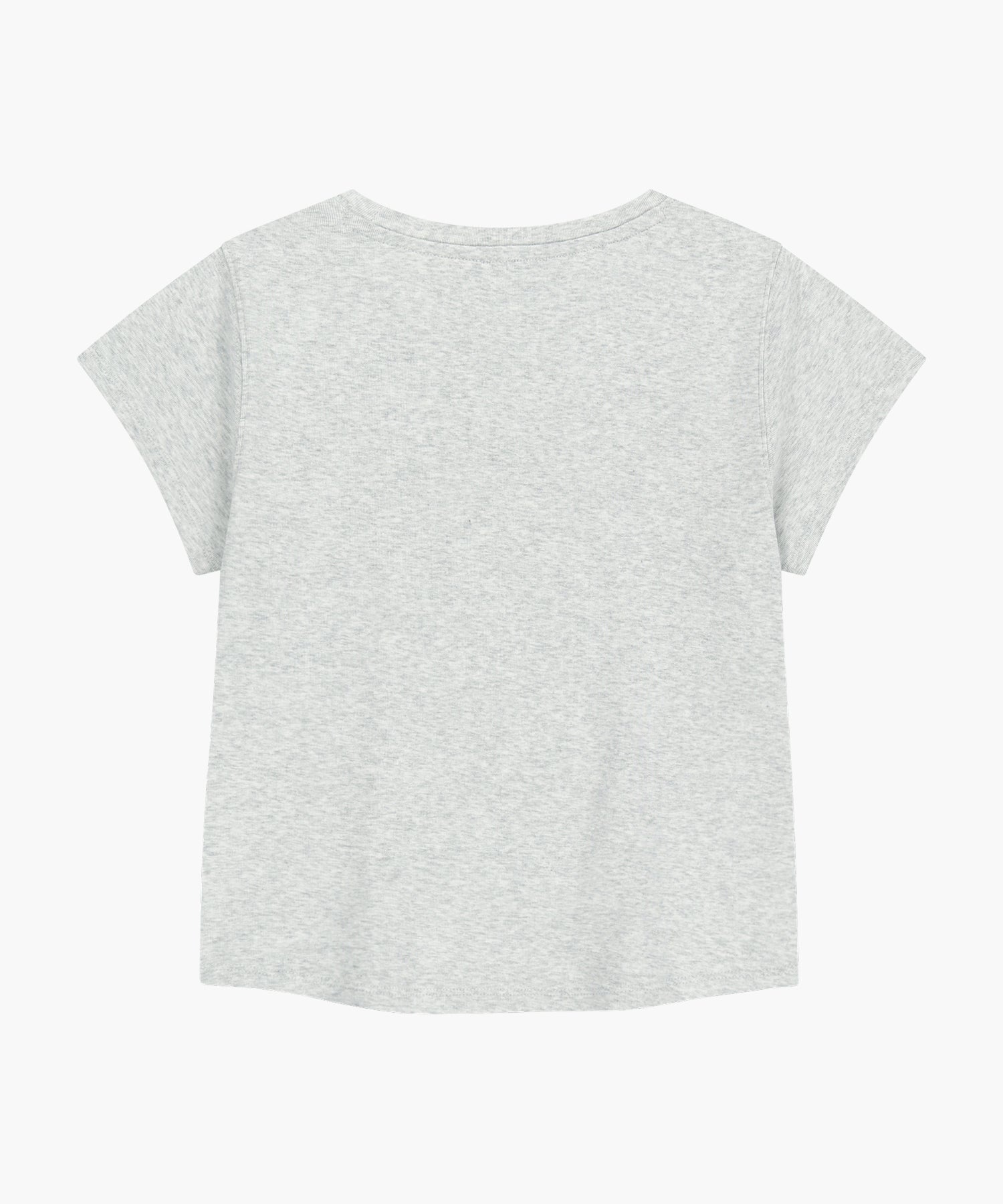 Marithe & Francois Girbaud - [Pre-order – Ships 19 Jun] Flower Classic Logo Cap Sleeve Slim Crop Tee (Light Heather Gray) product image 7 | TRAB K-Fashion Australia