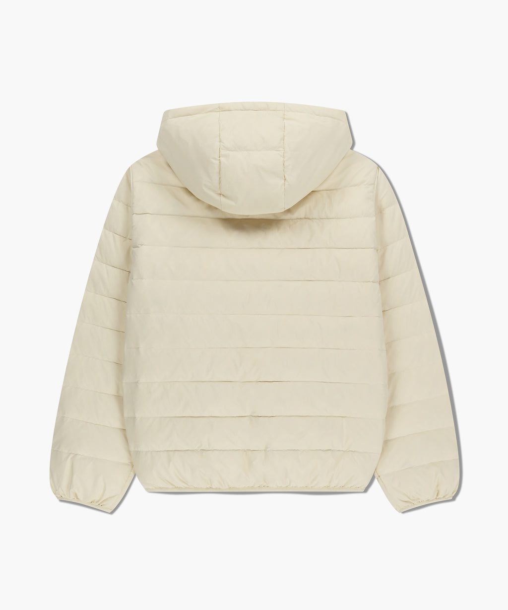 Marithe & Francois Girbaud - Classic Logo Hooded Light Down Jacket (Ivory) product image 7 | TRAB K-Fashion Australia
